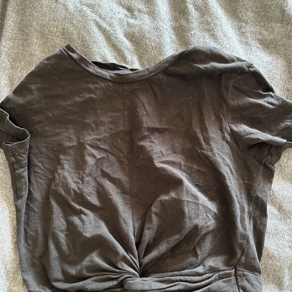 Zara black cropped top with a knot on the front